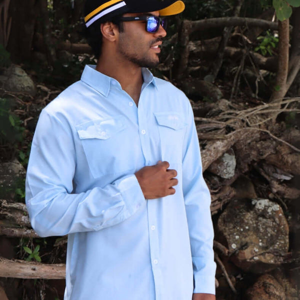 Bushman Elite - Blue Long Sleeve Polo