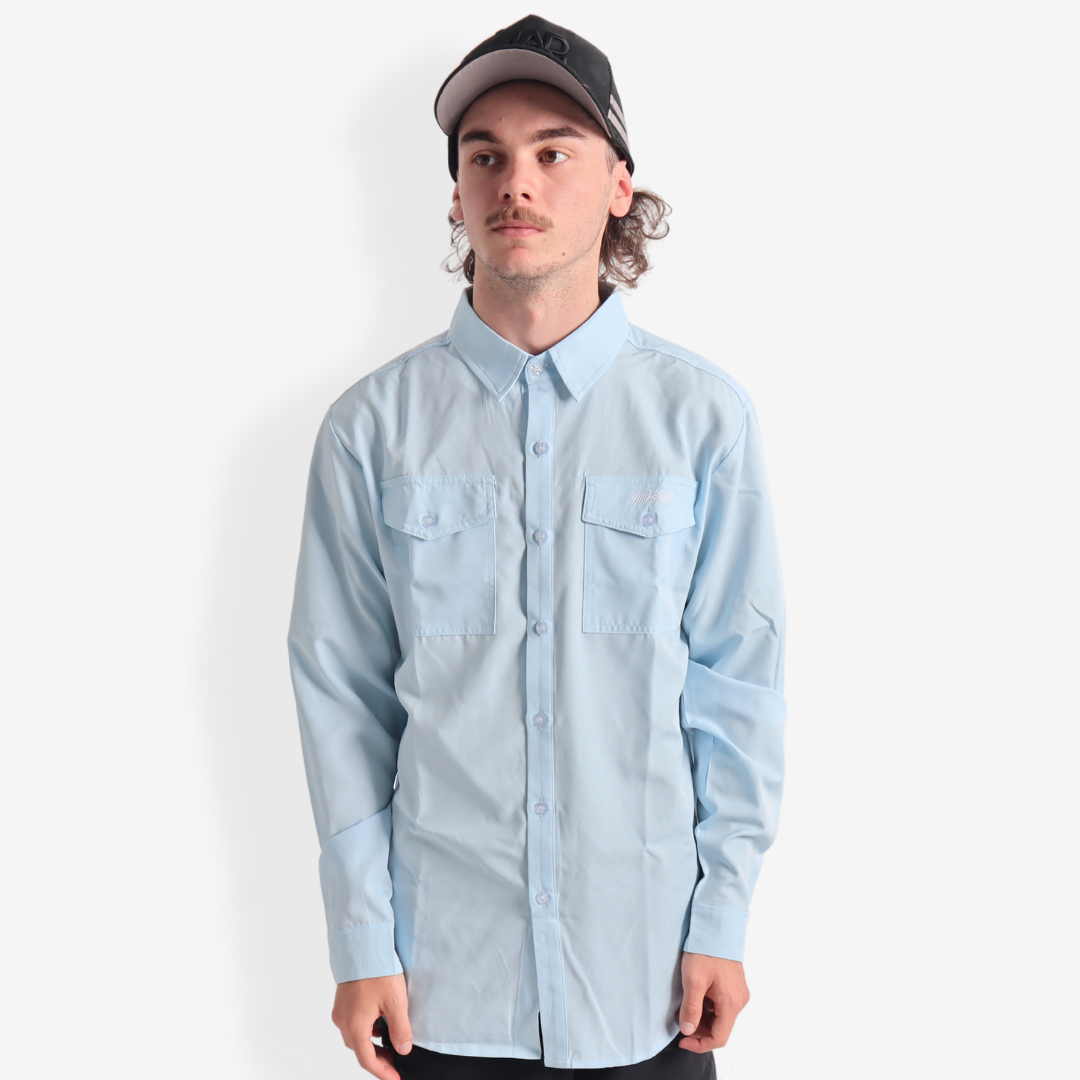 Bushman Elite - Blue Long Sleeve Polo