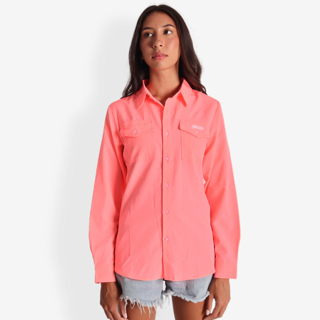 Bushman Elite - Pink Long Sleeve Polo