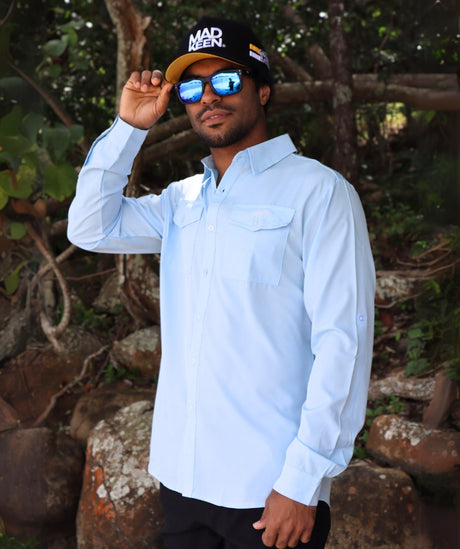 Bushman Elite - Blue Long Sleeve Polo