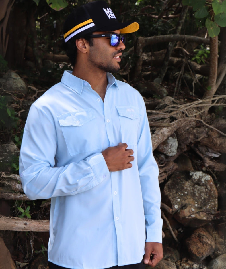 Bushman Elite - Blue Long Sleeve Polo